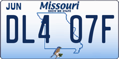 MO license plate DL4O7F
