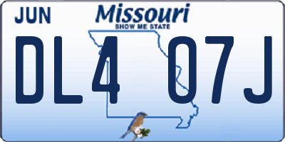 MO license plate DL4O7J