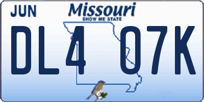 MO license plate DL4O7K