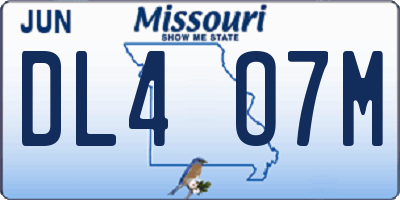 MO license plate DL4O7M