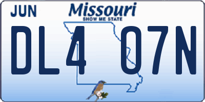 MO license plate DL4O7N
