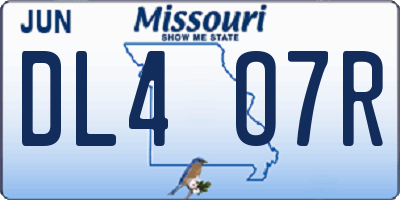 MO license plate DL4O7R