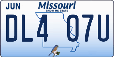 MO license plate DL4O7U