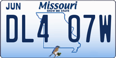 MO license plate DL4O7W