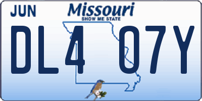 MO license plate DL4O7Y