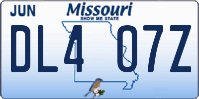 MO license plate DL4O7Z