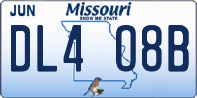 MO license plate DL4O8B