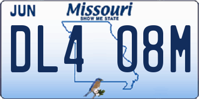 MO license plate DL4O8M