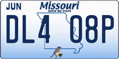 MO license plate DL4O8P