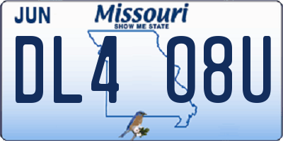 MO license plate DL4O8U