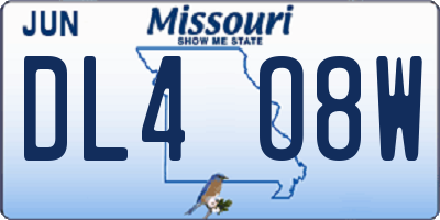 MO license plate DL4O8W