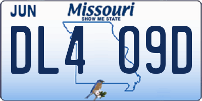MO license plate DL4O9D