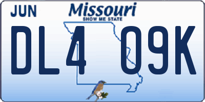 MO license plate DL4O9K