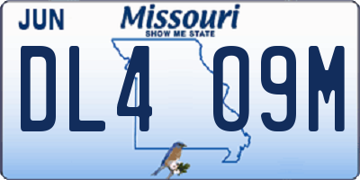 MO license plate DL4O9M