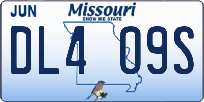 MO license plate DL4O9S