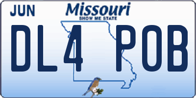 MO license plate DL4P0B