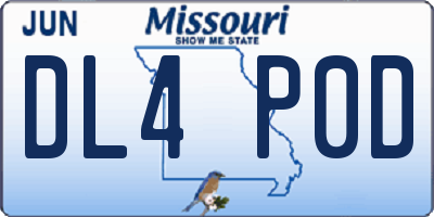 MO license plate DL4P0D