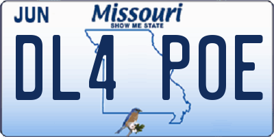 MO license plate DL4P0E