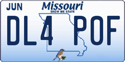 MO license plate DL4P0F