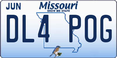 MO license plate DL4P0G