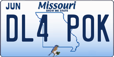 MO license plate DL4P0K