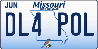 MO license plate DL4P0L