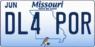 MO license plate DL4P0R