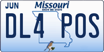 MO license plate DL4P0S