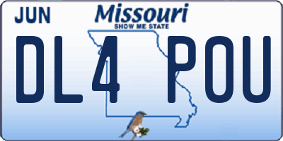MO license plate DL4P0U