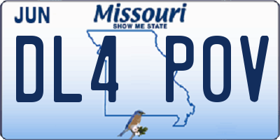 MO license plate DL4P0V