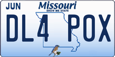 MO license plate DL4P0X