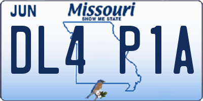 MO license plate DL4P1A