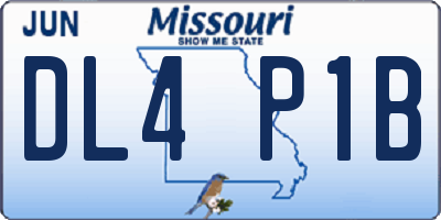 MO license plate DL4P1B