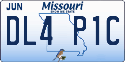 MO license plate DL4P1C