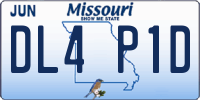 MO license plate DL4P1D