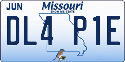 MO license plate DL4P1E