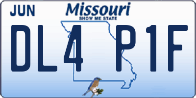 MO license plate DL4P1F