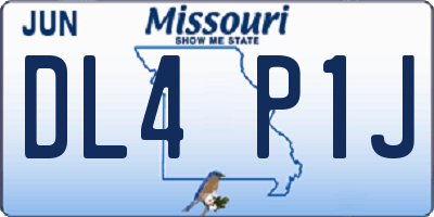 MO license plate DL4P1J