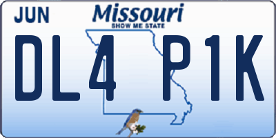 MO license plate DL4P1K