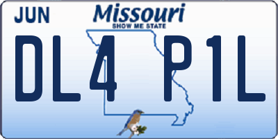 MO license plate DL4P1L