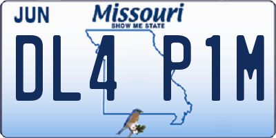 MO license plate DL4P1M