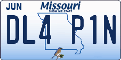 MO license plate DL4P1N
