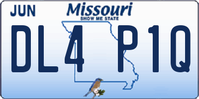 MO license plate DL4P1Q