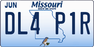 MO license plate DL4P1R