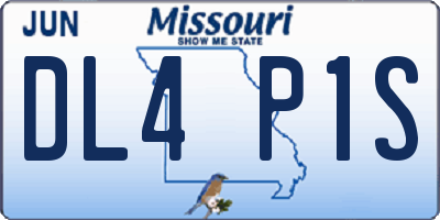 MO license plate DL4P1S
