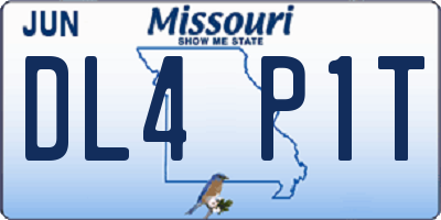 MO license plate DL4P1T