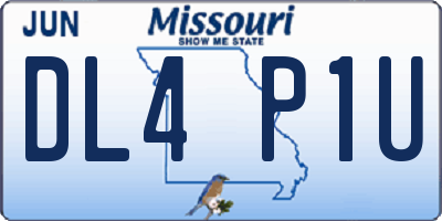 MO license plate DL4P1U