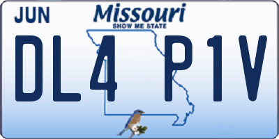 MO license plate DL4P1V