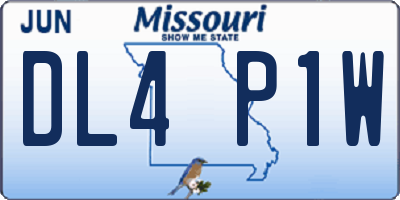 MO license plate DL4P1W