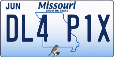 MO license plate DL4P1X